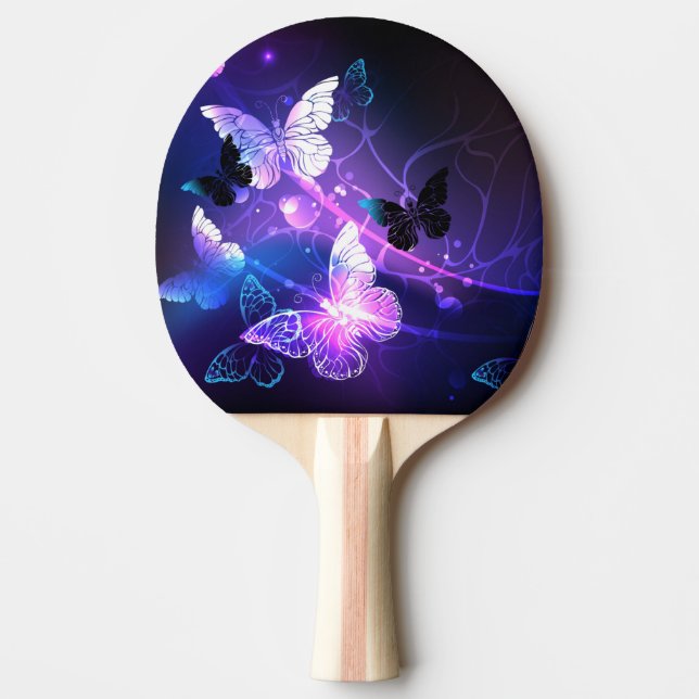 Background with Night Butterflies Ping Pong Paddle (Front)