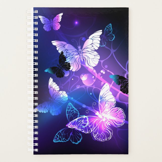 Background with Night Butterflies Planner (Front)