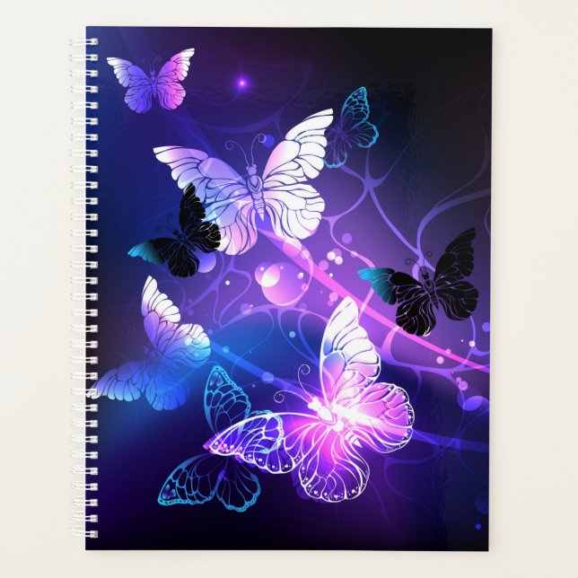 Background with Night Butterflies Planner (Front)