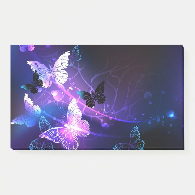 Background with Night Butterflies Post-it Notes (Front)