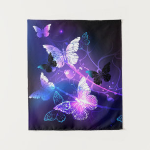 Background with Night Butterflies Tapestry