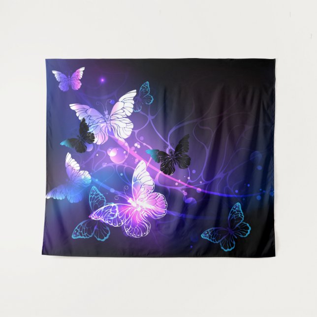 Background with Night Butterflies Tapestry (Front (Horizontal))