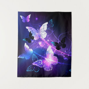 Background with Night Butterflies Tapestry