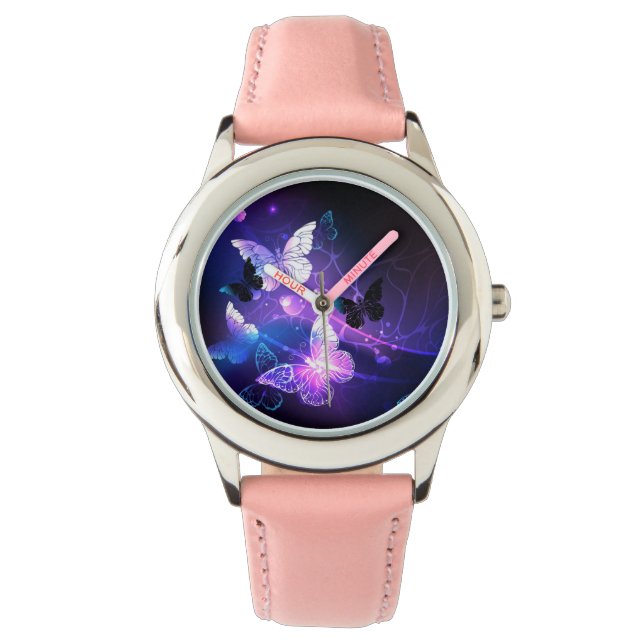 Background with Night Butterflies Watch (Front)