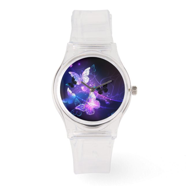 Background with Night Butterflies Watch (Front)