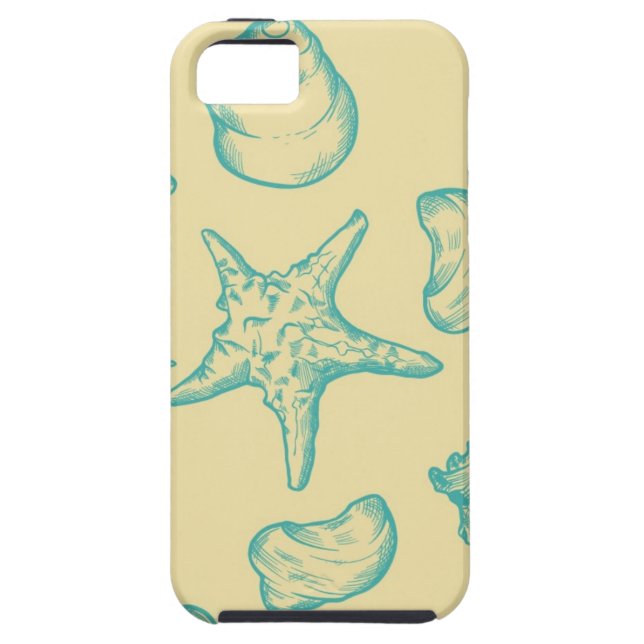 Background with shells. Hand drawn Case-Mate iPhone Case (Back)