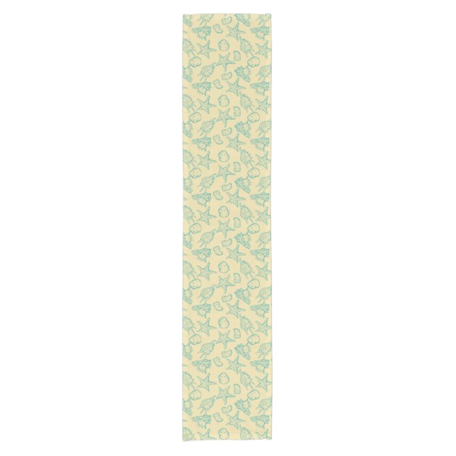 Background with shells. Hand drawn Short Table Runner (Front)