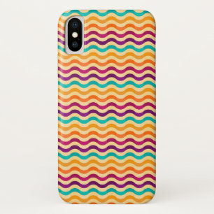 Background with stripes in retro 2 iPhone x case