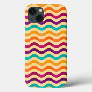 Background with stripes in retro 2 iPhone 13 case