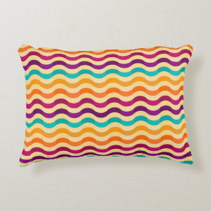 Background with stripes in retro 2 decorative cushion