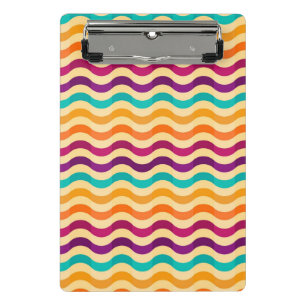 Background with stripes in retro 2 mini clipboard