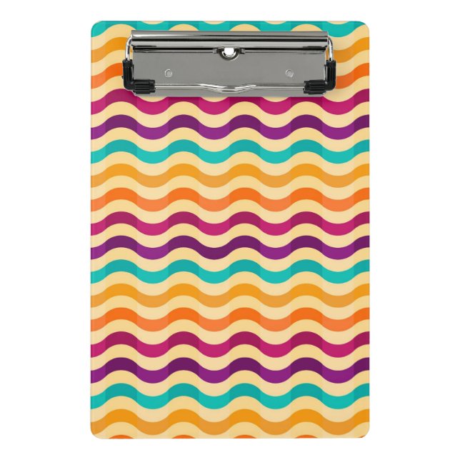 Background with stripes in retro 2 mini clipboard (Front)