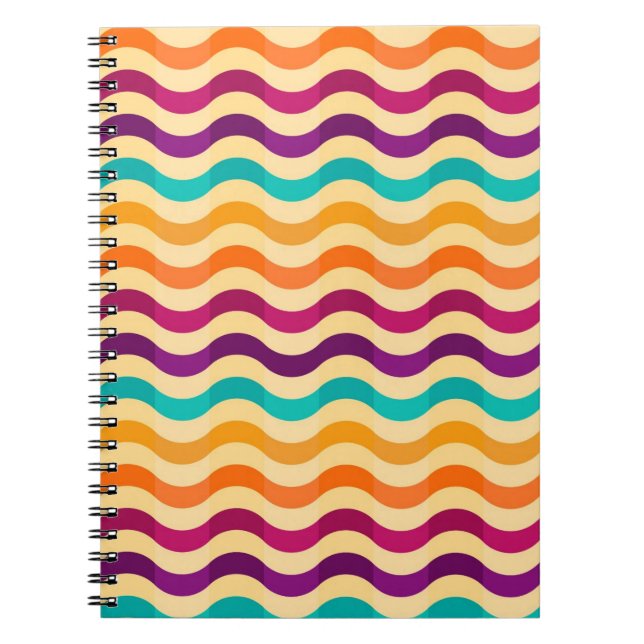 Background with stripes in retro 2 notebook (Front)