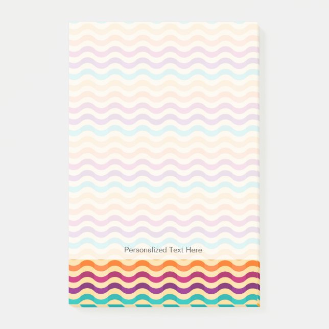 Background with stripes in retro 2 post-it notes (Front)