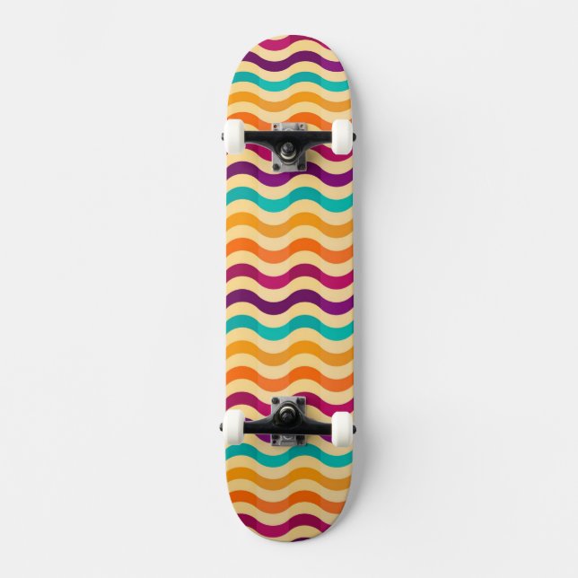 Background with stripes in retro 2 skateboard (Front)