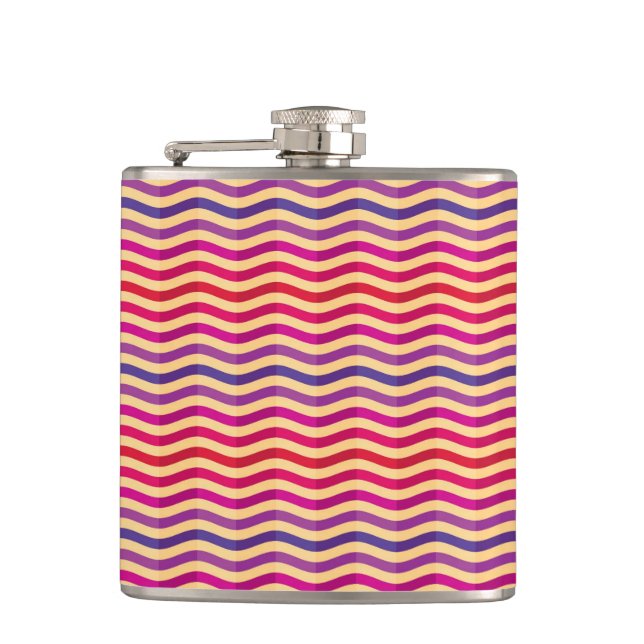 Background with stripes in retro 3 hip flask (Front)