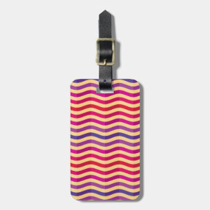 Background with stripes in retro 3 luggage tag