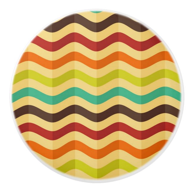 Background with stripes in retro 4 ceramic knob (Front)