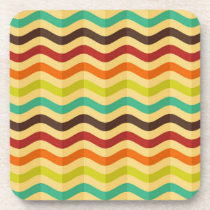 Background with stripes in retro 4 coaster