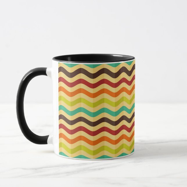 Background with stripes in retro 4 mug (Left)
