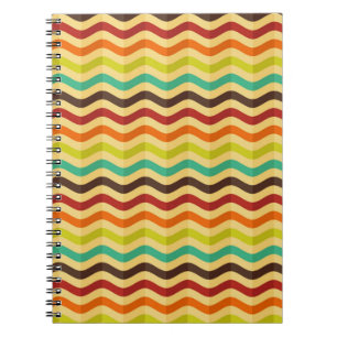 Background with stripes in retro 4 notebook