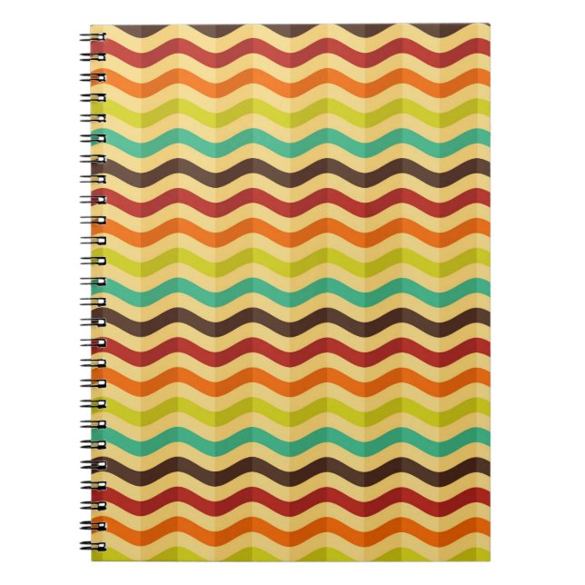 Background with stripes in retro 4 notebook (Front)