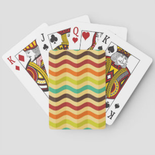 Background with stripes in retro 4 playing cards