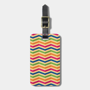 Background with stripes in retro luggage tag