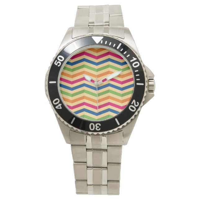 Background with stripes in retro watch (Front)