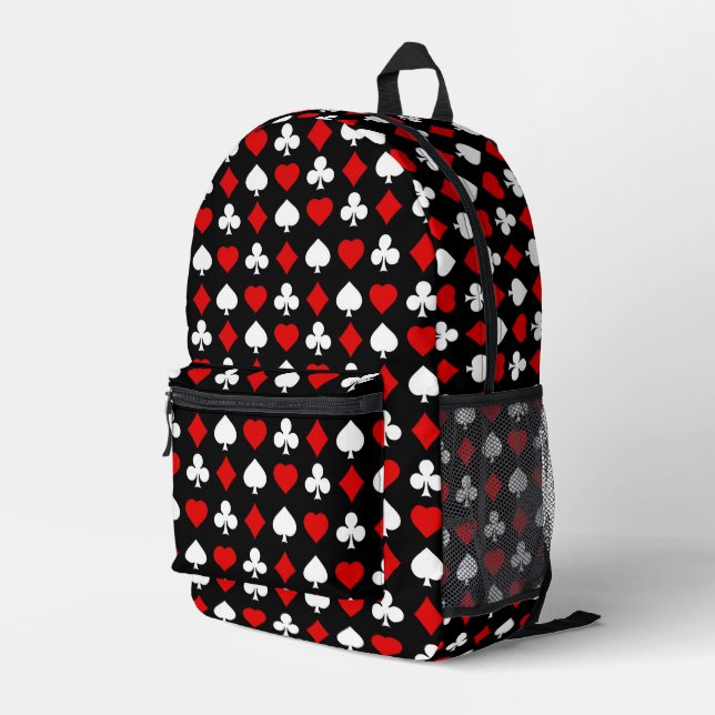 Background with suits printed backpack (Back Corner Right)