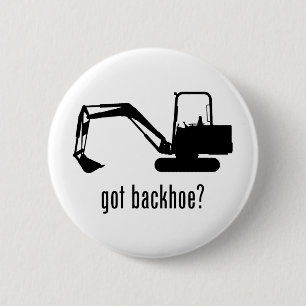 Backhoe 6 Cm Round Badge