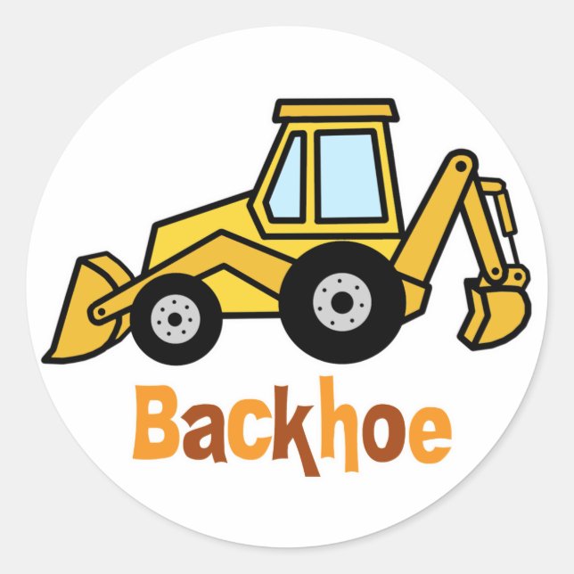 Backhoe Classic Round Sticker (Front)
