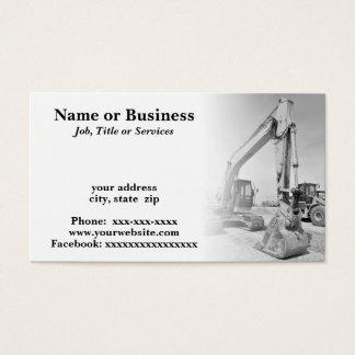 backhoe construction equipment in black/white