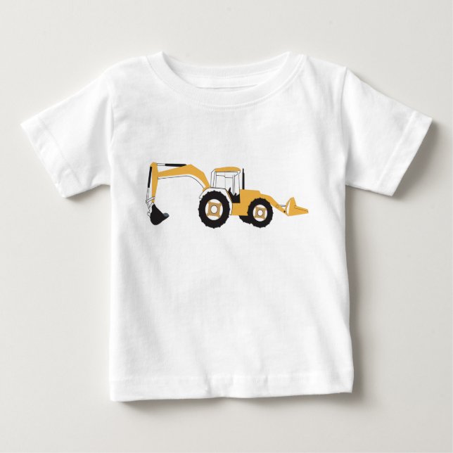 Backhoe Construction Truck Baby T-Shirt (Front)