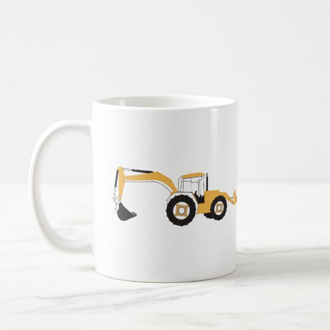 Backhoe Construction Truck Coffee Mug (Left)