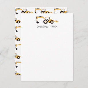 Backhoe Construction Truck Kids Children's Card