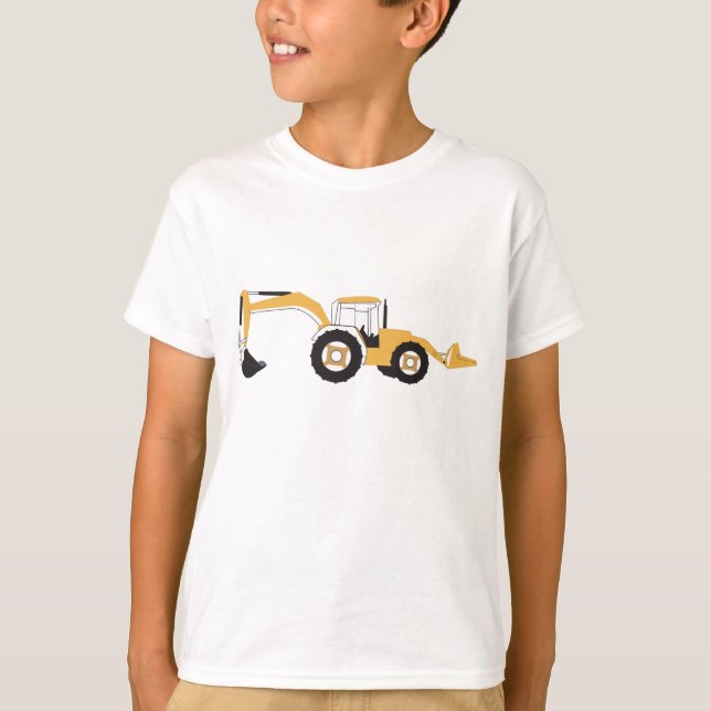 Backhoe Construction Truck T-Shirt (Front)