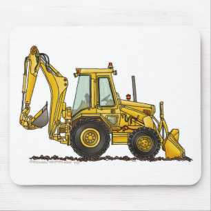 Backhoe Digger Loader Construction Mouse Pad