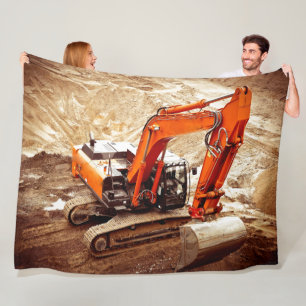 BACKHOE FLEECE BLANKET