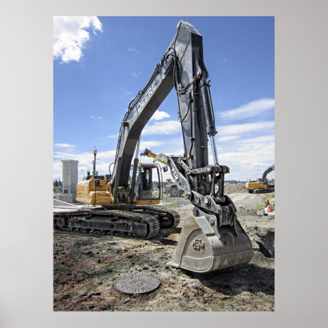 BACKHOE HEAVY EQUIPMENT POSTER (Front)