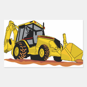 Backhoe Loader Rectangular Sticker