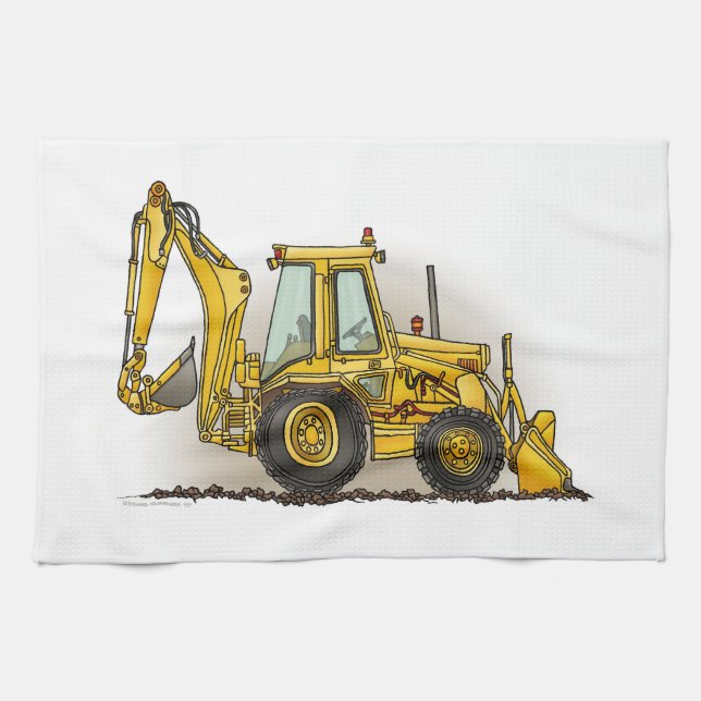 Backhoe Operator Tea Towel (Horizontal)