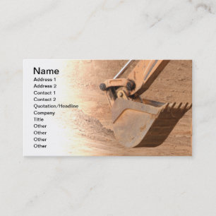 backhoe part of construction equipment business card