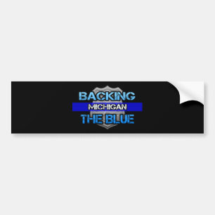 Backing the Blue Michigan Bumper Sticker
