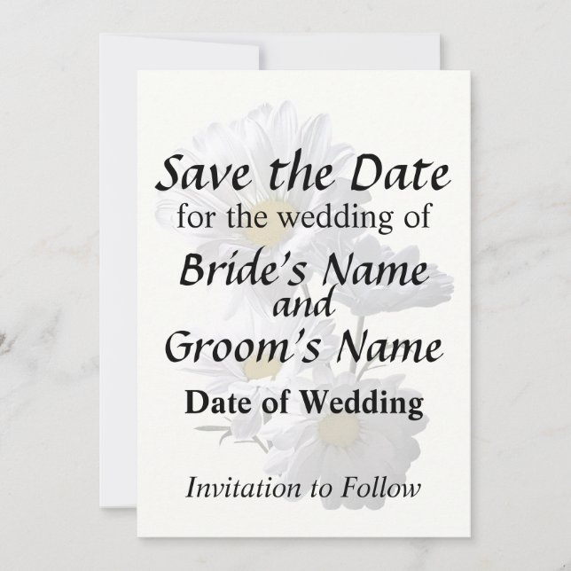 Backlit Daisies Save The Date (Front)
