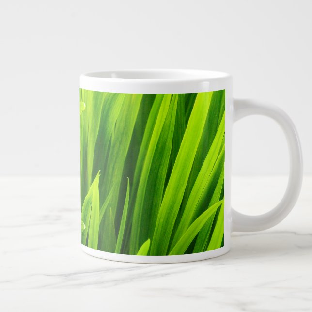 Backlit Leaves in Garden Large Coffee Mug (Right)