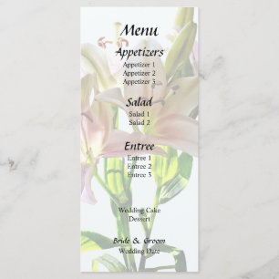 Backlit Pale Pink Lilies Menu