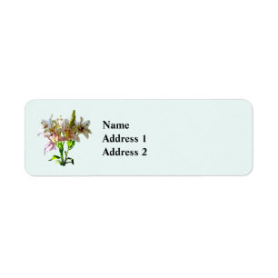 Backlit Pale Pink Lilies Return Address Label