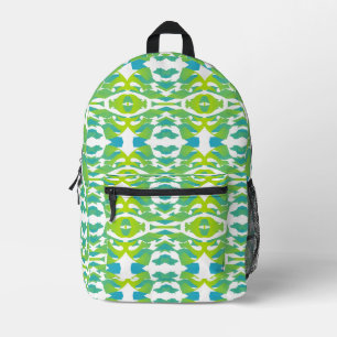 Backpack, An elegant green seamless design Printed Backpack