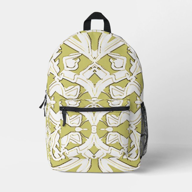 Backpack, An elegant yellow seamless design  Pri Printed Backpack (Front)